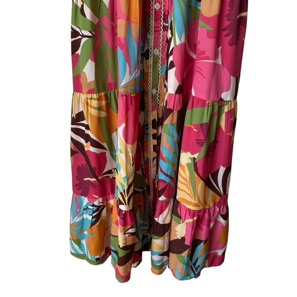 True Destinations Tropical Multicolor Sleeveless Maxi Sun Dress, Medium - Picture 5 of 10
